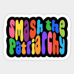 Smash The Patriarchy Rainbow Word Art Sticker